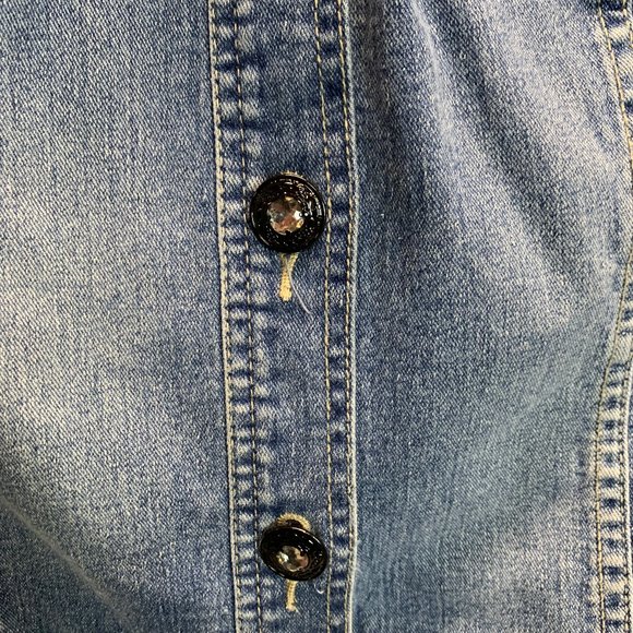 V. Cristine Black Lace Denim Jacket - Picture 7 of 14